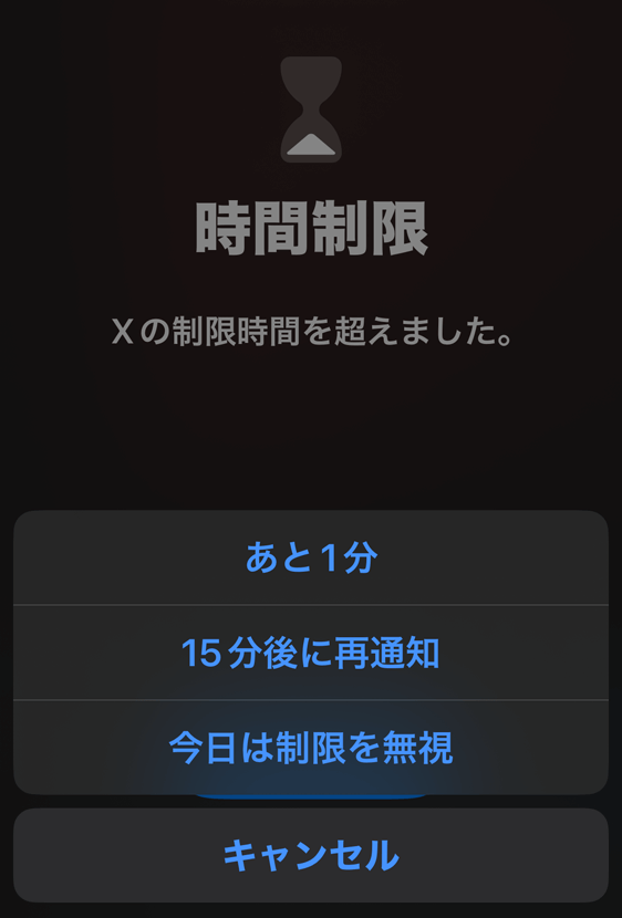 iPhone Xアプリ 制限を無視したときの選択肢