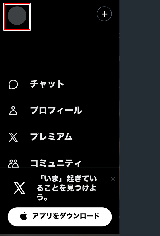 X（旧Twitter）Web版 ユーザーアイコン